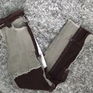 Brown cream and Sage straight leg pants